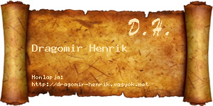 Dragomir Henrik névjegykártya